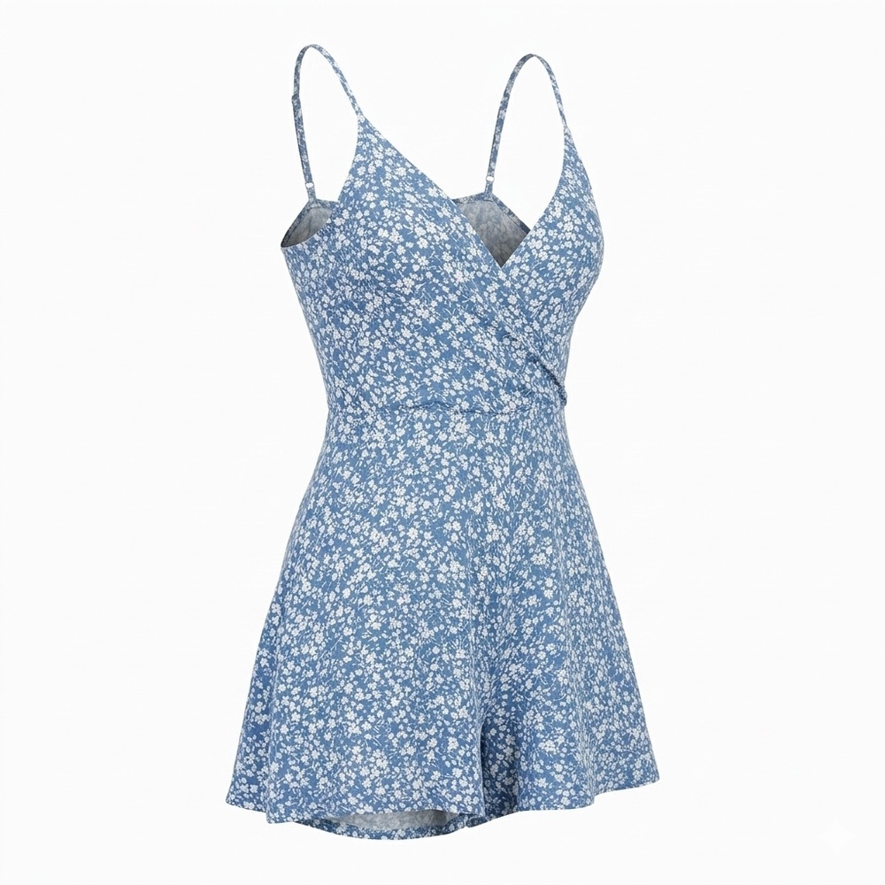 Light Blue Floral Romper